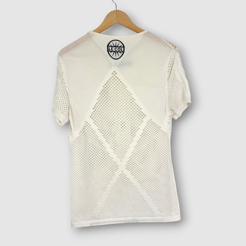 Le Col White Mesh Cycling Base Layer Short Sleeve Top XXL - Picture 2 of 7